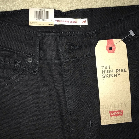 NWT Levi’s 721 Black High-Rise Skinny Jeans - Picture 4 of 6